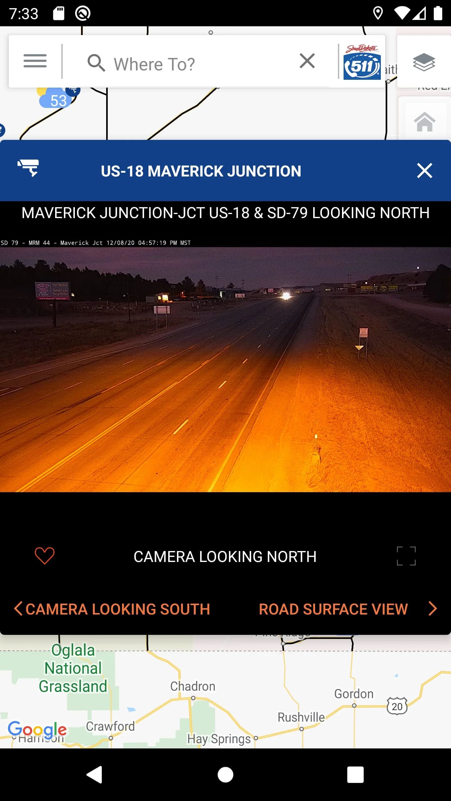 SDDOT 511 Screenshot 2