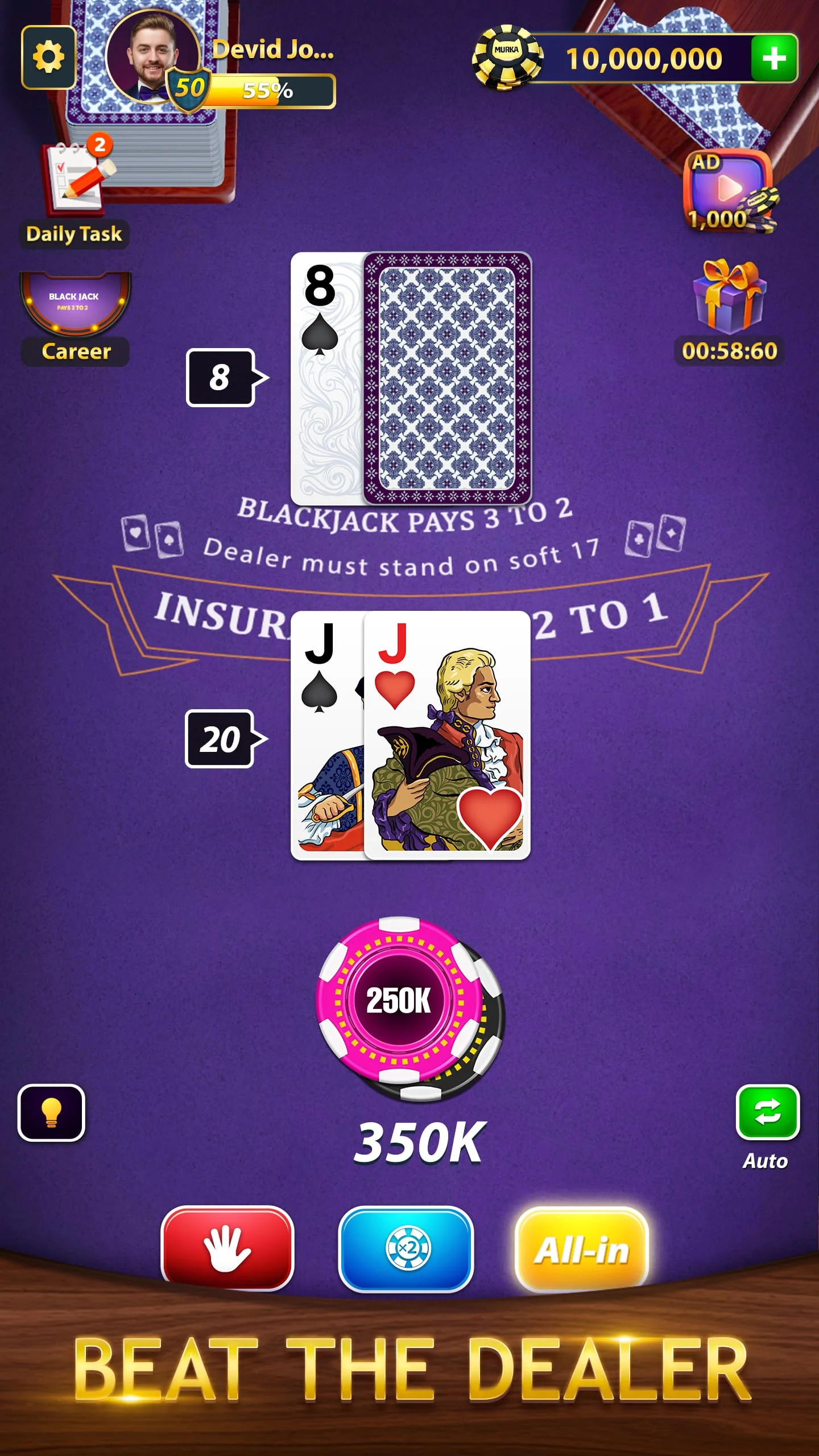 BlackJack by Murka: 21 Classic Screenshot 3