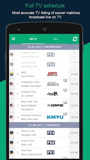 Soccer Live on TV Screenshot 2