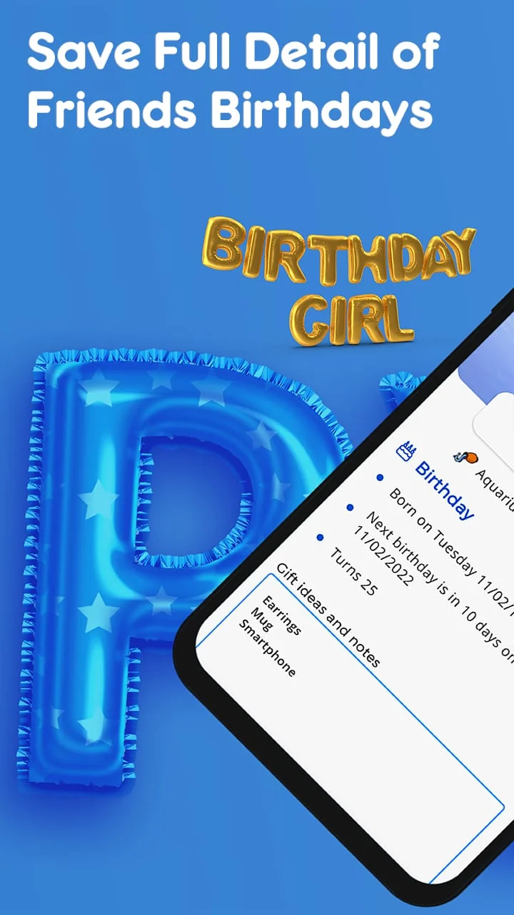 Birthdays, Reminder & Calendar Screenshot 3
