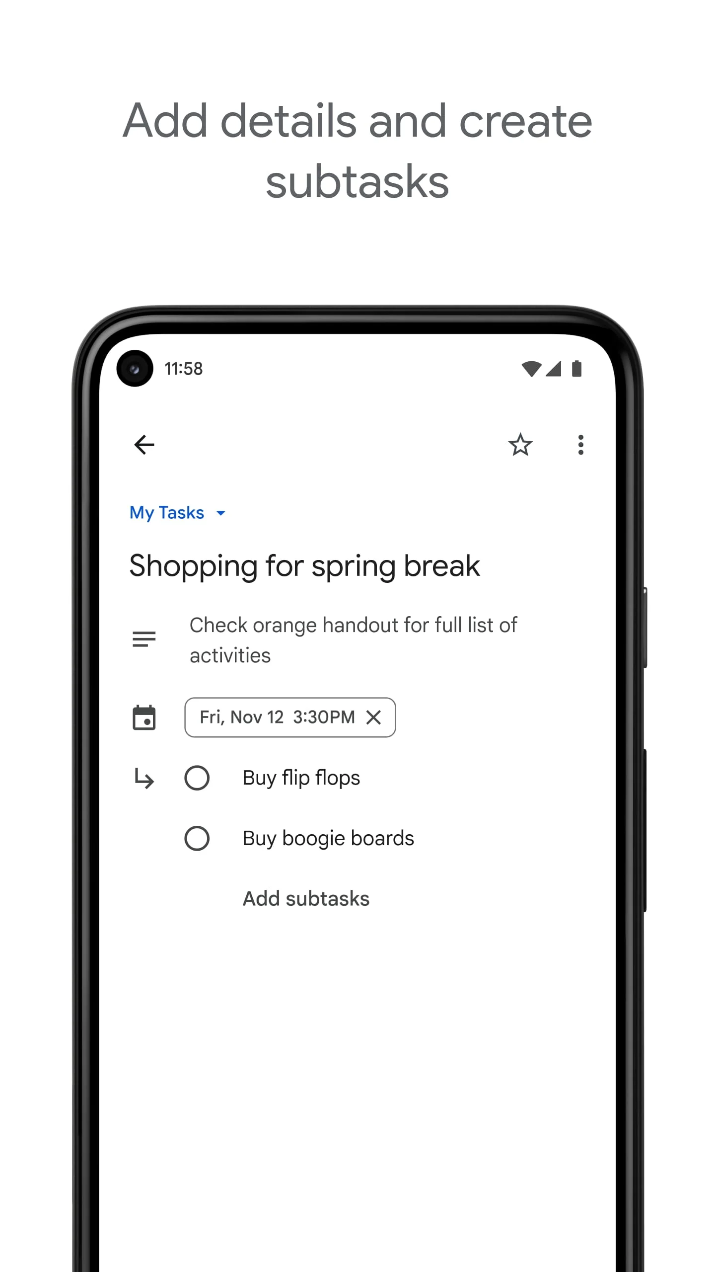 Google Tasks Screenshot 1