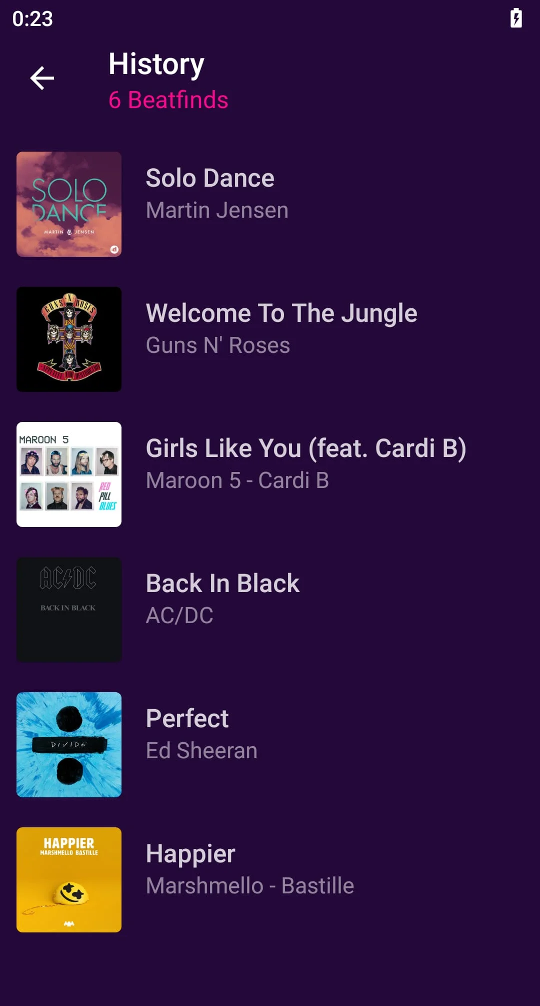 Beatfind Music Recognition Screenshot 4