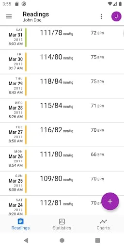 BP Journal: Blood Pressure Log Screenshot 1