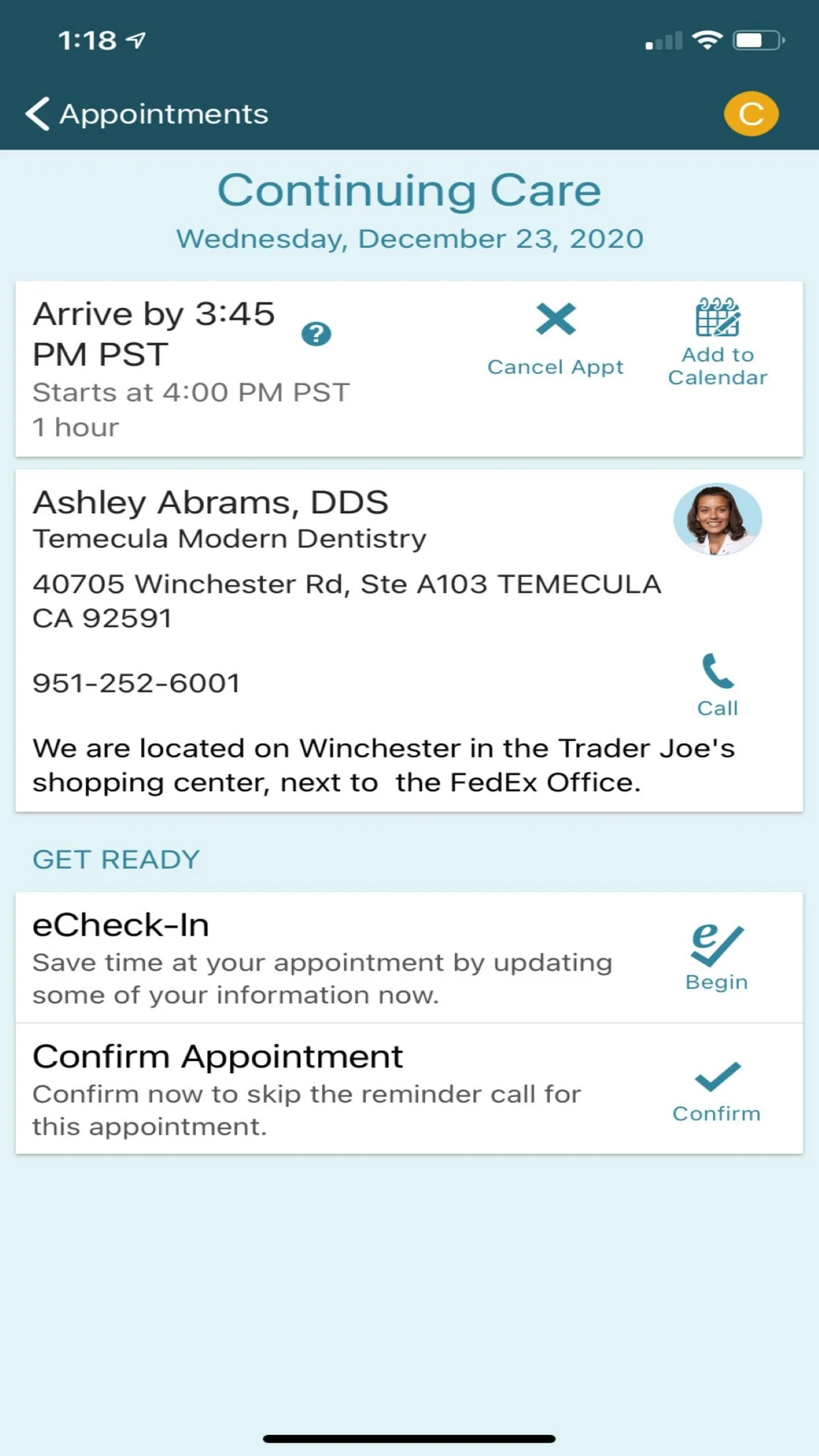 Smile Generation MyChart Screenshot 4