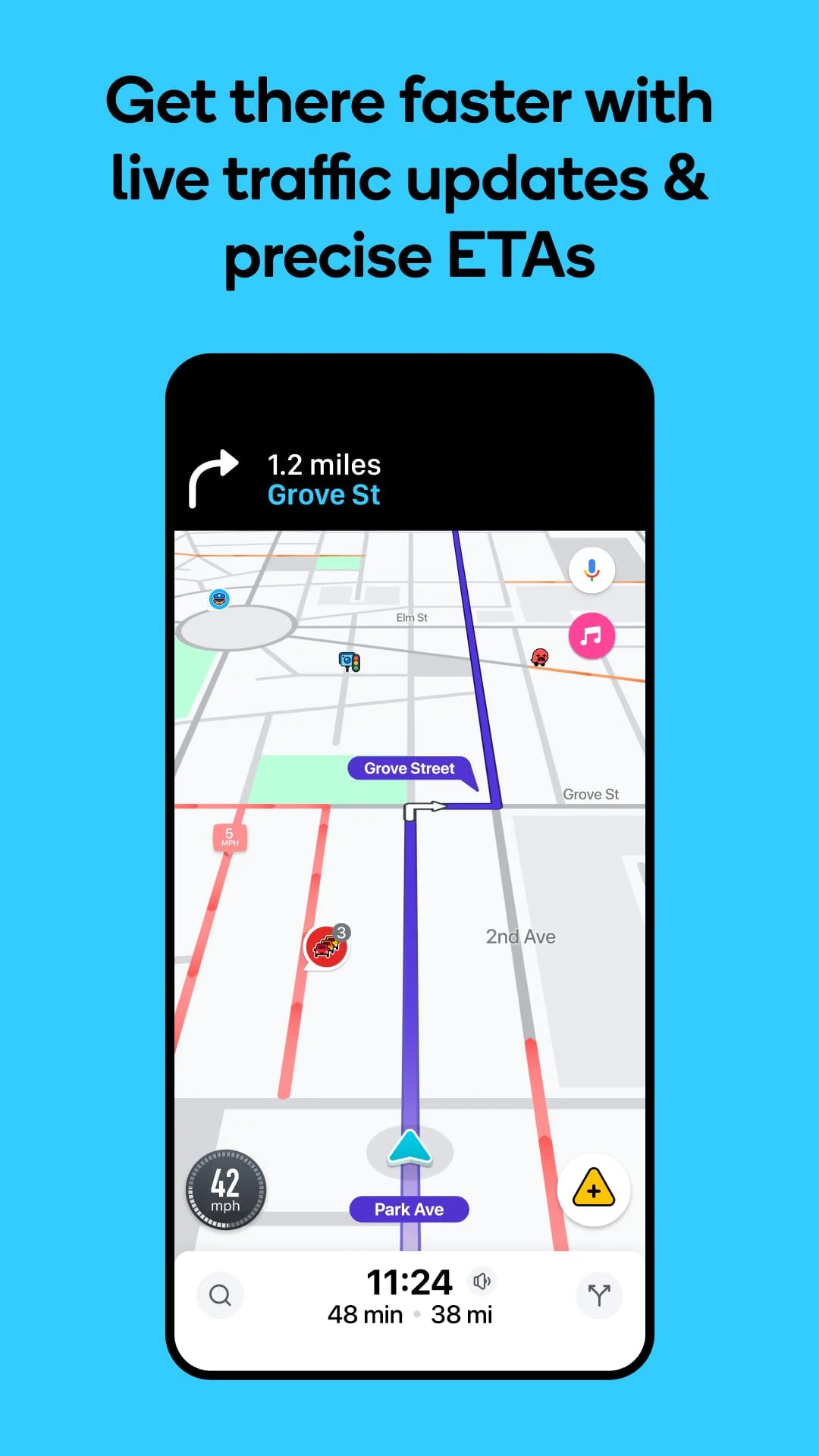 Waze Navigation & Live Traffic Screenshot 1