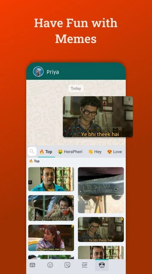 Bobble AI Keyboard Memes, Gifs Screenshot 4