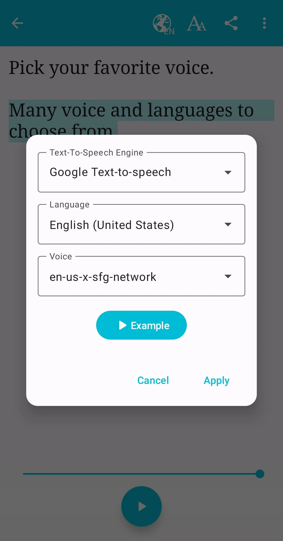 Talk: Text to Voice Screenshot 3