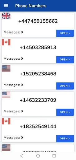SMS Receive, Temp Phone Number Screenshot 1