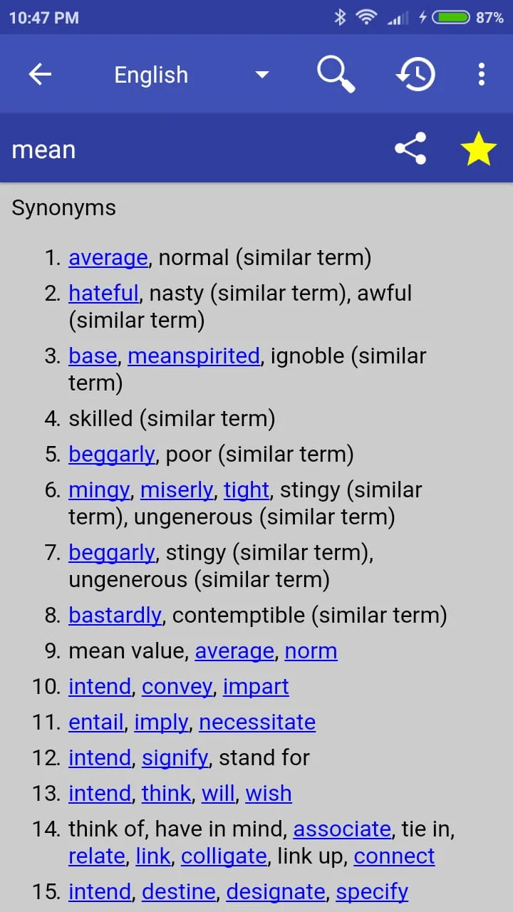 Online Thesaurus Screenshot 1
