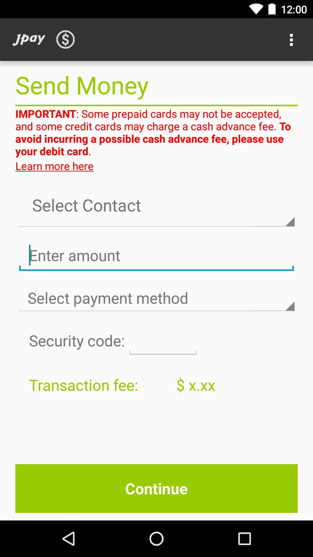 JPay Screenshot 2