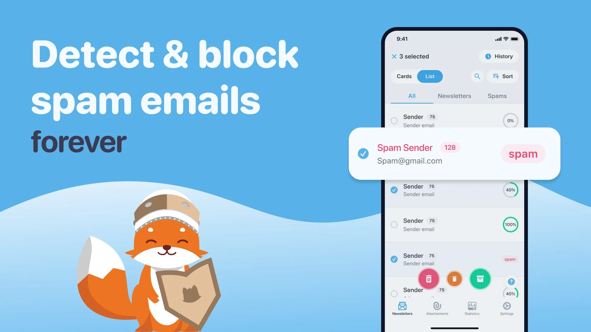 Cleanfox - Mail & Spam Cleaner Screenshot 3