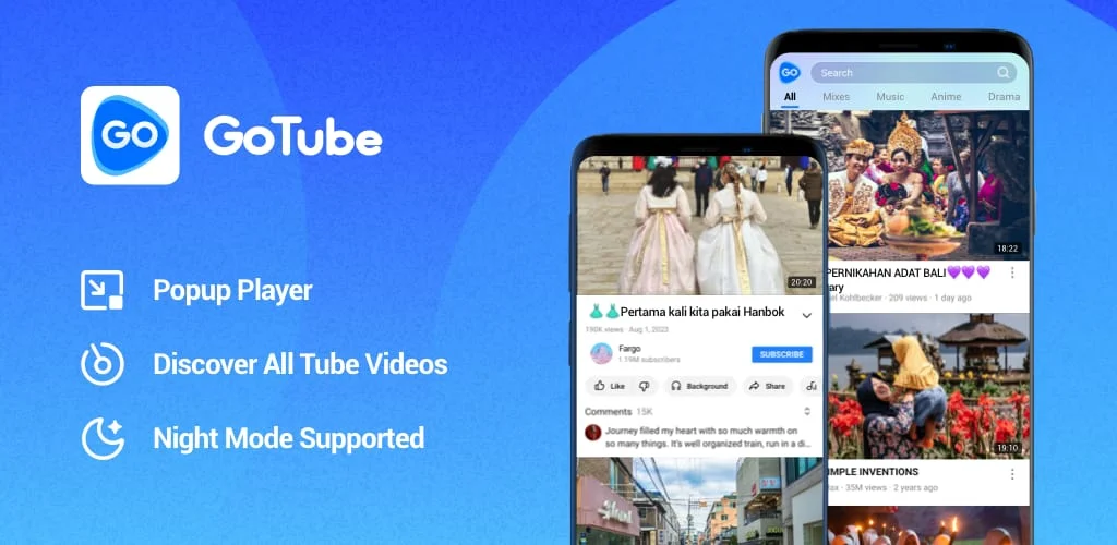 GoTube: Video & Music Player Screenshot 1
