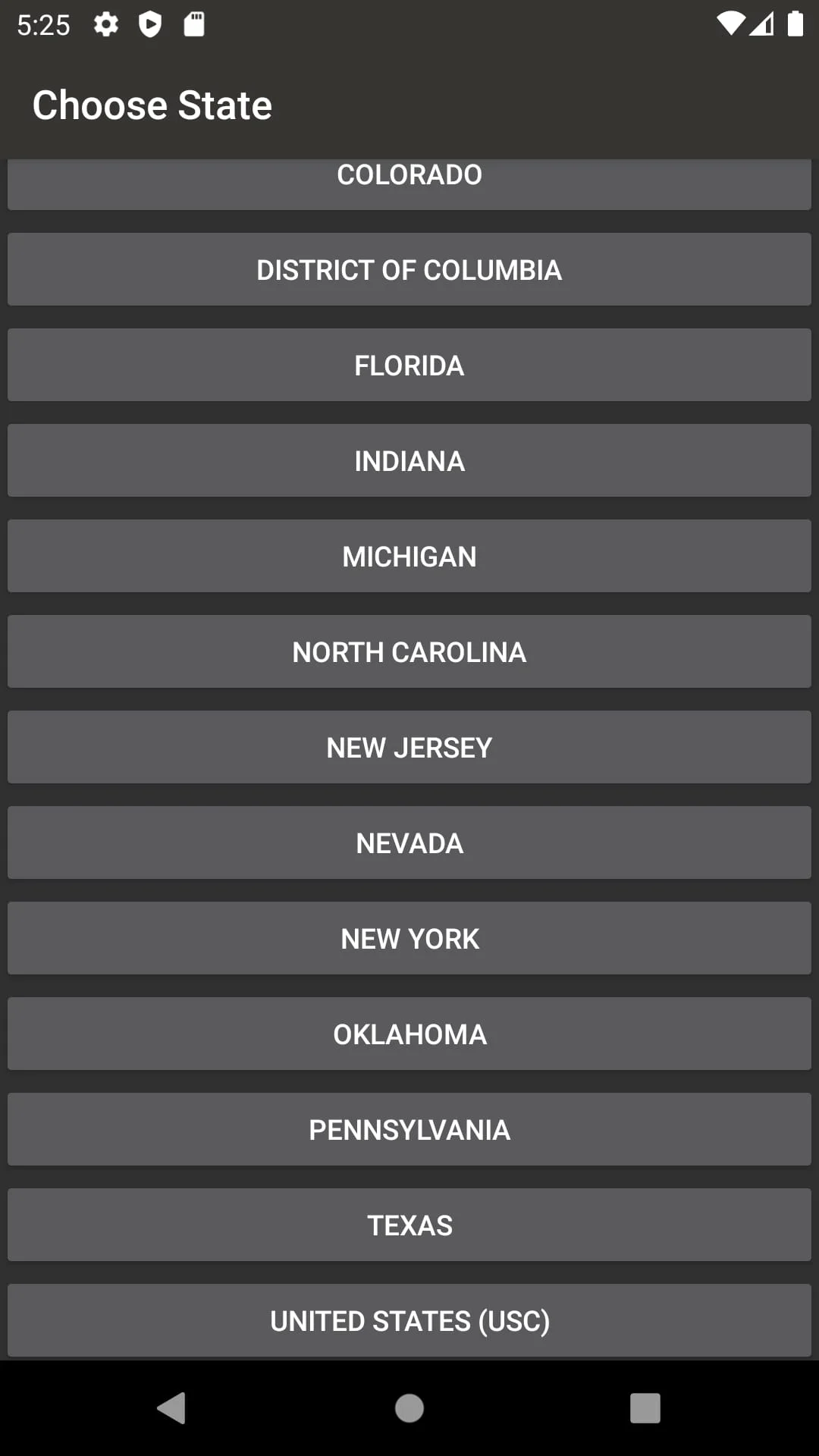 State Statute & Federal Law Screenshot 1