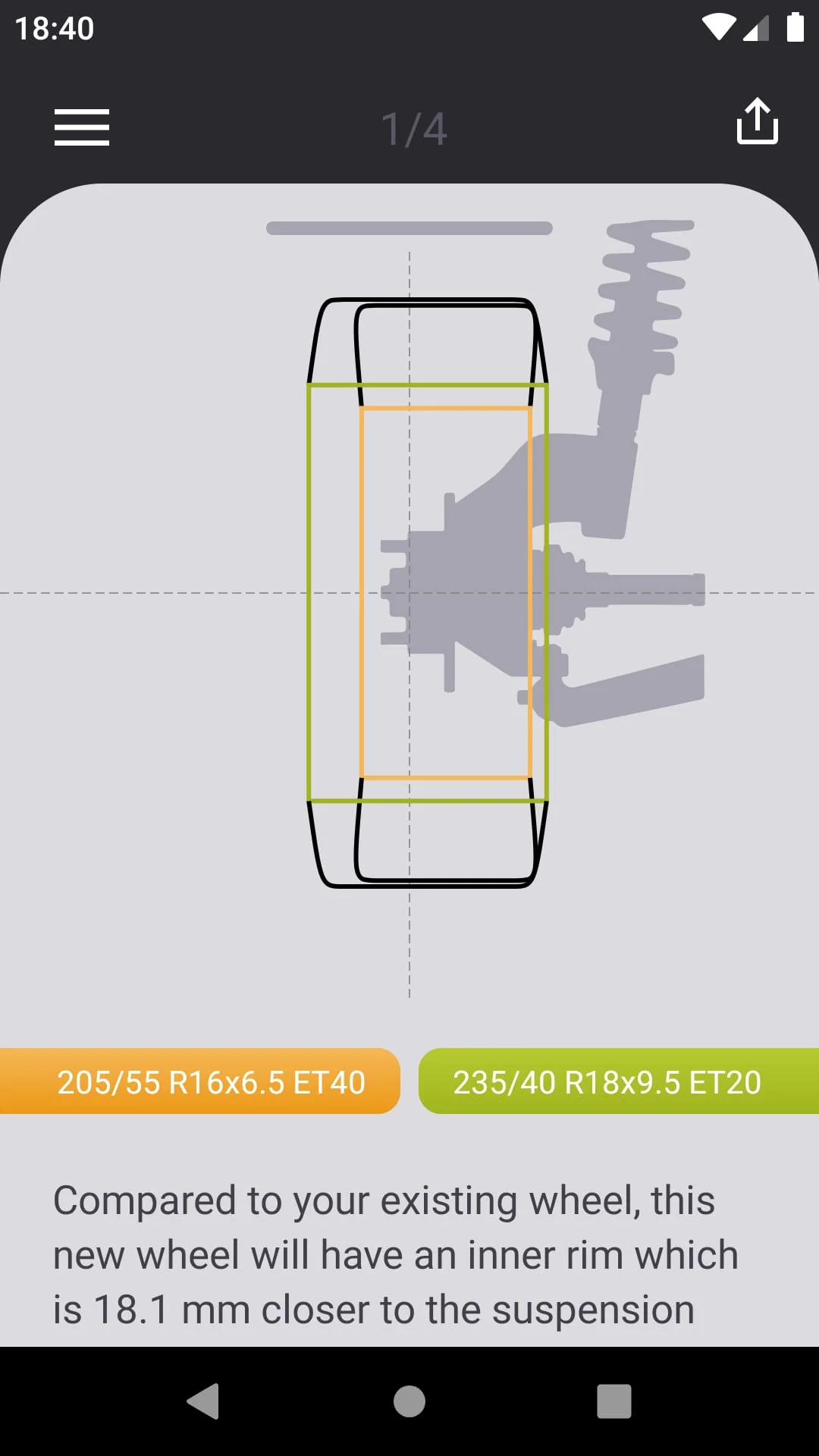 Tire Size Calculator: Car tool Screenshot 2