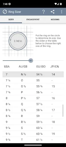 Ring Sizer by Jason Withers © Screenshot 2