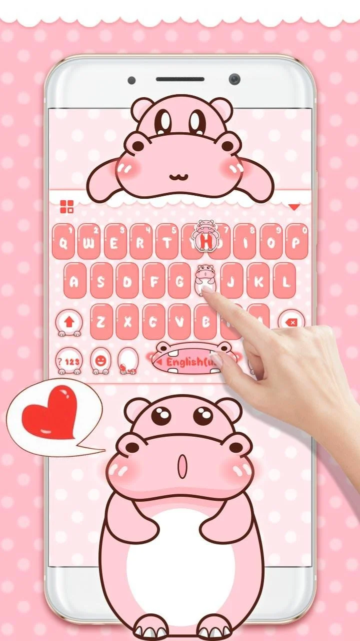 Pink Cute Hippo Theme Screenshot 2