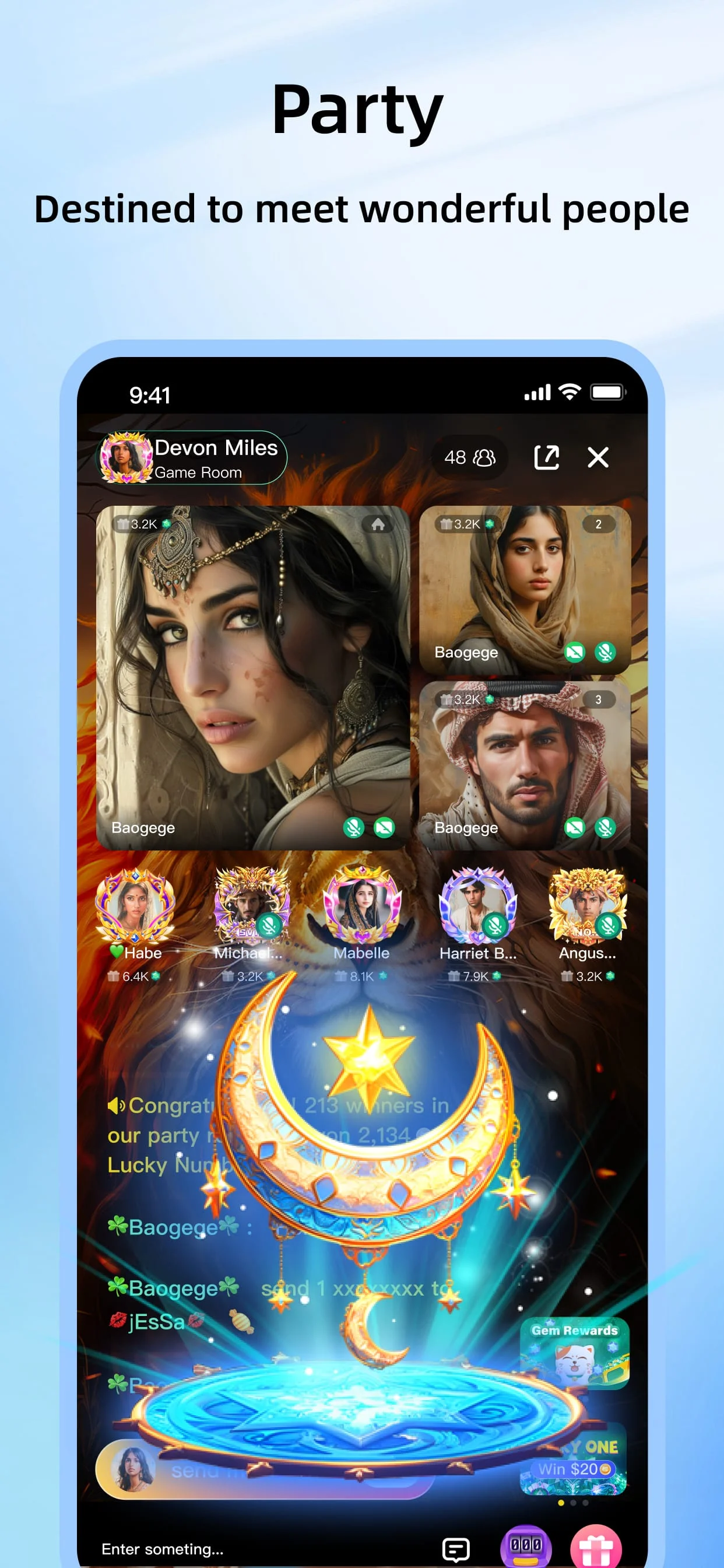 Gemgala - Party & Chat & Games Screenshot 2